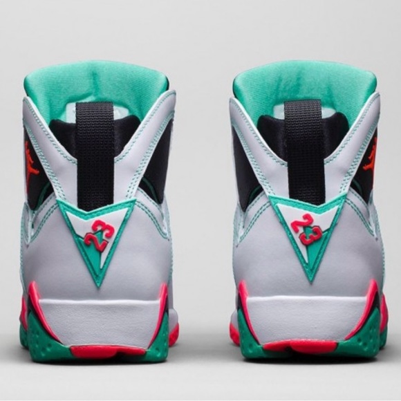 Nike Air Jordan Retro VII 7 White Infrared Verde Cactus Size 9.5Y 705417-138 - Picture 6 of 6